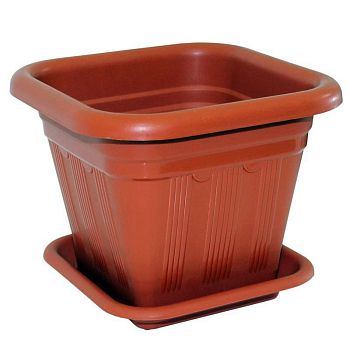 Горшок 3,5 литра Кашпо Квадрат терракот г.Пятигорск