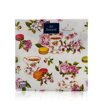 Салфетки бумажные DESNA BOUQUET "Чайная роза" 33*33 3-слойные 20листов/12шт