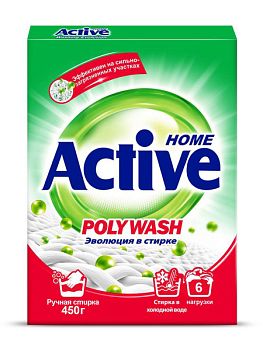 Порошок стир ACTIVE Иран руч.стир. Poly Wash 450г (0989) 1/24шт