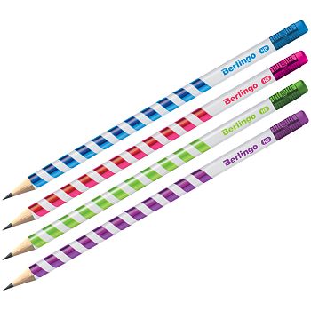 Карандаш чернографитный Berlingo Supertwist круглый заточенный ,c ластиком BP00940