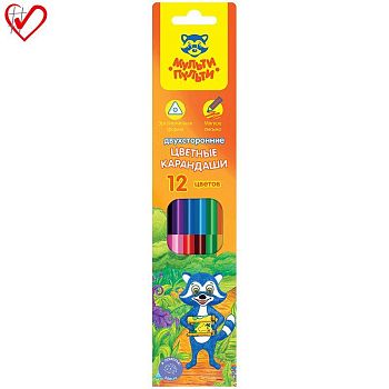 Карандаши 12 цветов "Енот в тропиках"