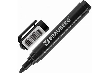 Маркер перманентный Brauberg Classic черный 3 мм. по 10 шт 150300