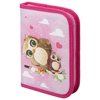 Пенал 1 отделение 190*130 Cute owls ПИФАГОР полиэстер