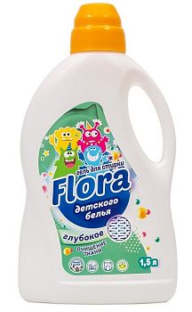 Гель для стирки Flora 1,5 литра для детского белья /8шт