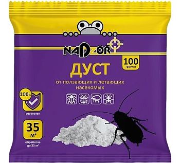 Дуст от ползающих насекомых Nadzor 100г (от тар, мур,блох)