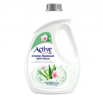 Мыло жидкое ACTIVE Иран с витамином В5 "Алое вера и лотос" Green 2000мл с доз.  1/12