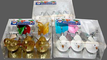 Игрушка на елку Птицы(Голуби) 9см 3шт SD-232 1/160