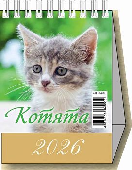 Календарь перекидной 10*14 домик 2026г Котята