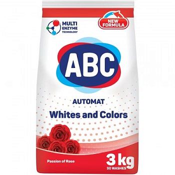 Порошок стиральный ABC Роза 3кг 1/6 (5350) Порошок стиральный ABC Роза 3кг 1/6 (5350)
