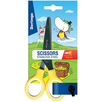 Ножницы 13,5см детские Berlingo европодвес,ассорти 14022/14023