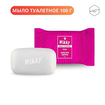 Мыло туалетное Wikky Лепестки сакуры и розы 100гр 1/72шт