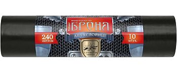 Мешки для мусора 240 литров Ромашка БРОНЯ 90*140 (рулон 10 шт) 60мкм 1/7
