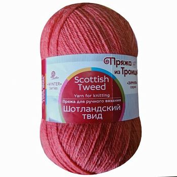 Пряжа Шотландский твид 1398 - Коралловый меланж (в уп.10шт)