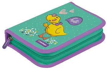 Пенал 1 отделение 200*140*40 "Hello" дополнительная откидная секция, полиэстер 11044