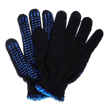 Перчатки ПВХ 7,5кл 5н ЛАЙТ Черные протектор 10/300