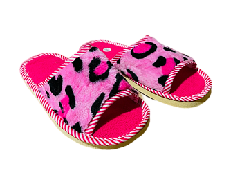 Тапочки Ж. дом Леопард открытый нос 12/120