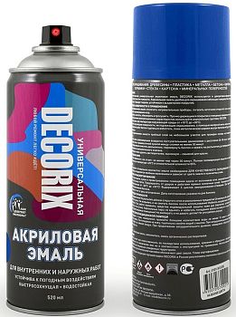 Аэрозольная эмаль универсальная DECORIX,синий 520мл А 09 Аэрозольная эмаль универсальная DECORIX,синий 520мл А 09
