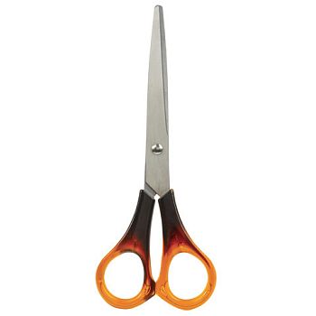 Ножницы 20 см STAFF "Basic" ручки под янтарь,европодвес ,ПВХ чехол 1/12