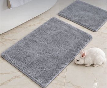 Коврики  набор  AQUADOMER флафф 50*40,50*80 серый  FLF14