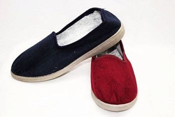 Тапочки Ж. вельвет с пяткой 2 резинки с пяткой р.36-41 12 п. [2.05]*