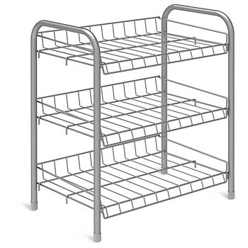 Этажерка для обуви узк(460*280*520) 3 полки серебр