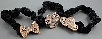 Резинка д/волос бархат с мет.декором(цвет,бант,сердеч) RZ-302L 1/100