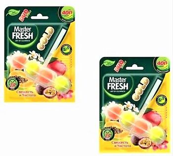 Блок освежитель д/унитаза Master FRESH GOLD DUO EFFECT 5в1  ТРОПИК , 3шт (2055) 1/24