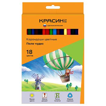 Карандаши 18цв "Поле чудес" Красин трехгр. заточ.. карт. европодв 360036