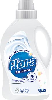 Гель для стирки Flora White 1,5 литра для белого белья /8шт