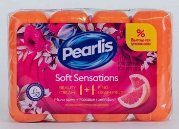 Мыло туалетное-крем SVO Pearlis "Грейпфрут",4шт * 85г (флоу-пак) (9049) 1/24