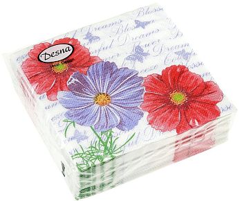 Салфетки бумажные DESNA DESIGN "Космея" 24*24 1-слойные 40листов/32шт