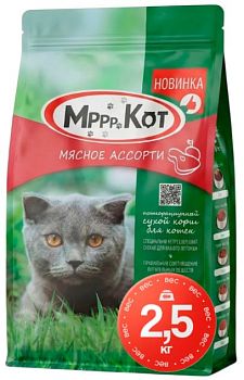 Корм для кошек Mr.Cat "мясное ассорти" 2,5кг 1/4 Средний