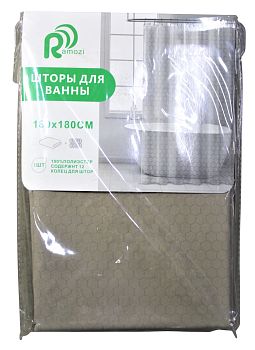 Штора для ванной 180*180см. полиэстер. цвет бежевый Арт. 5762 Штора для ванной 180*180см. полиэстер. цвет бежевый Арт. 5762