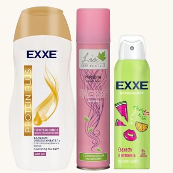 Набор косметический EXXE WOMEN №10 (лак д/волос+бальзам д/волос+дезодорант (спрей))