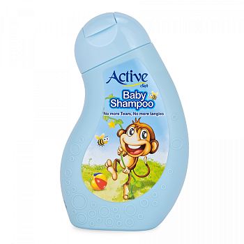 Шампунь детский ACTIVE Иран "Обезьянка" 0+ Аромат ванили  250мл (0621) 1/16