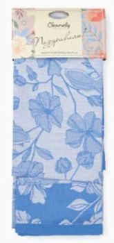 Набор полотенец лён 2шт. 50*70 синий цветок цв.10000 30/1шт. Донецкая Мануфактура 236г/м2