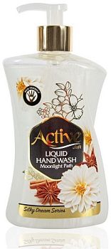 Мыло жидкое ACTIVE Иран с соевым белком и вит. Е "Цветы" Корица White 450мл с доз.(6791) 1/12