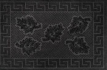 Коврик PIN MAT резиновый 45*75см черный листья 1/10 37387