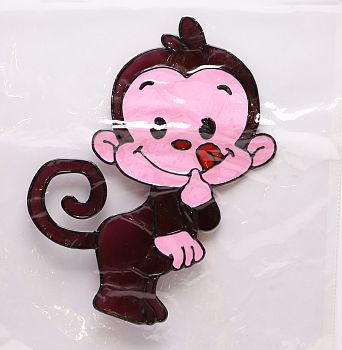 Наклейка на стекло сил. бол. ОбезьянаAB67-5-6 12шт