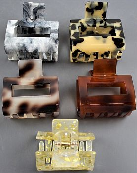 Заколка Краб средний Мрамор,фигурная CR-1435,1439 1/12