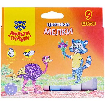 Набор мела цветного 9 цветов "Енот в Австралии" 11131