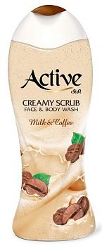 Гель-скраб для душа ACTIVE Иран "Кофе с молоком" 400мл (5396) 1/12