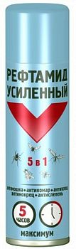 Аэрозоль комплексная защита от кровососущих насекомых и клещей Экстра Максимум Рефтамид 150мл