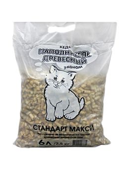 Наполнитель 2,5 кг. (древесный) Стандарт Макси (белые) 6 литров