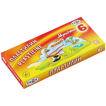 Пластилин 6 цветов Гамма Мультики 120 г 280015
