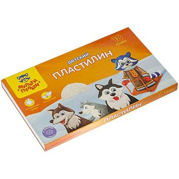 Пластилин 18 цветов "Енот на Аляске" ДП10237