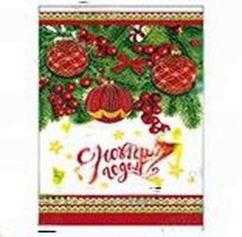 Пакет НГ "Новогодние шары" прозр.с рис.+мет. 25*40 100/2000шт