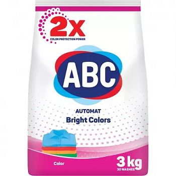 Порошок стиральный ABC для цветного белья 3кг 1/6 (2567) Порошок стиральный ABC для цветного белья 3кг 1/6 (2567)