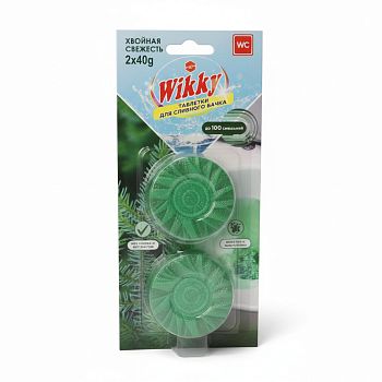 Блок освежитель ТАБЛЕТКА  д/унитаза Wikky Хвойная свежесть 2шт 1/72