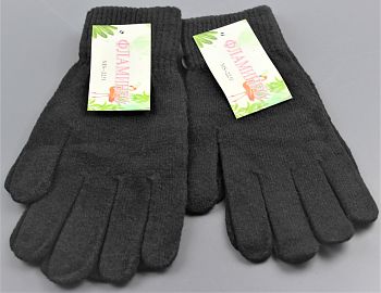 Перчатки Ж. Фламинго шерсть чёрные MS-2231 12/480